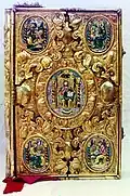 Russian gospel book, 1911, gold and enamel
