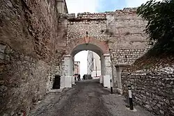 A later (probably British) gate cut through the southern Moorish city wall