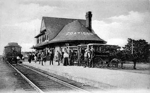 The old Coaticook station, located on the Grand Trunk railway.