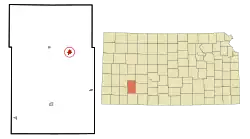 Location within Gray County and Kansas