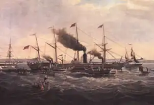 The maiden voyage of the Great Western in April 1838
