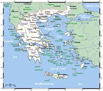 Image 37Greece's cities, main towns, main rivers, islands and selected archaeological sites. (from Geography of Greece)