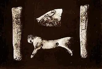 Feline with heads of a bear and bison