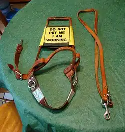 Leather guide dog harness
