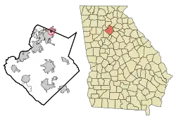 Location in Gwinnett County and the state of Georgia