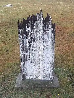 Austen's marker to commemorate the four that died on his flagship, HMS Vindictive – Royal Navy Burying Ground (Halifax, Nova Scotia) (1846)[fn 1]