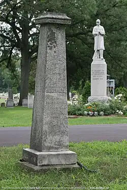 Grave marker for Horatio Nelson Ball and father, Joseph Ball Jr., Grandville Cemetery, MI, US