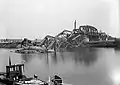 Destroyed railway bridge during World War II