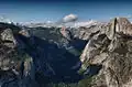 Mount Watkins (centered) viewed from Glacier Point. (Half Dome to right)