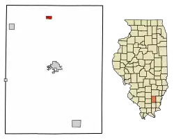 Location of Belle Prairie City in Hamilton County, Illinois.
