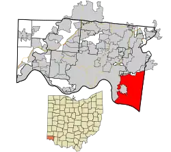 Location in Hamilton County and the state of Ohio.