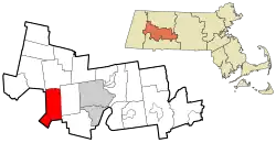 Location in Hampshire County in Massachusetts