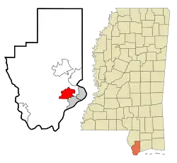 Location of Shoreline Park, Mississippi