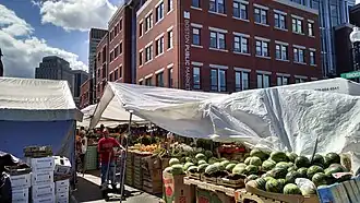 Vendors outside of the newly opened Boston Public Market in 2015