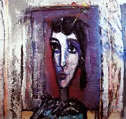 Muslim Mulliqi, Head, 1993 oil on plywood, 90 × 95&nbsp;cm