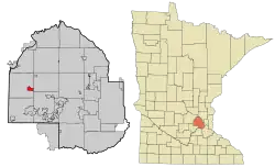 Location of Maple Plain within Hennepin County, Minnesota