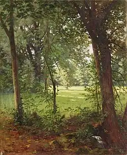 Henri Biva, Forest in the spring, oil on canvas, 73 x 60 cm
