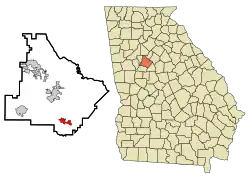 Location in Henry County and the state of Georgia