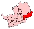A medium-sized constituency located in the east of the county.