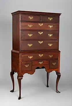 High chest, American, Maker: Christopher Townsend (1701–1773), 1748