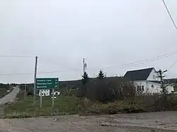 Highway sign in Stock Cove