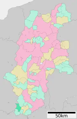 Location of Hiraya in Nagano Prefecture