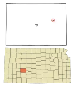 Location within Hodgeman County and Kansas