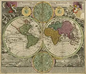 Planiglobii Terrestris Cum Utroq[ue] Hemisphærio Cælesti Generalis Exhibitio, Nürnberg, 1707.