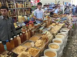 Honey merchant in the central market.