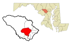 Location of Columbia, Maryland