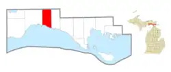 Location within Mackinac County