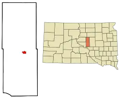 Location in Hyde County and the state of South Dakota