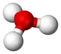Ball-and-stick model of the hydronium ion