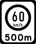 F 401 60&nbsp;km/h Speed Limit Ahead