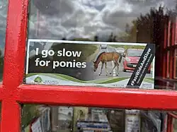 A bumper sticker promoting pony awareness in the New Forest