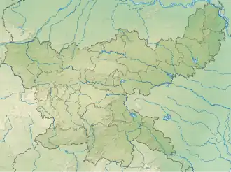 Map showing the location of Saranda Forest