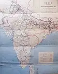 Major routes of the Indian rail system in 1955