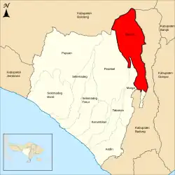 Location map of Baturiti District in Tabanan Regency