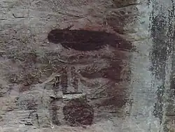 Cave painting that has a shape resembling a dugong