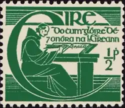 The 1944–1968 1/2d stamp depicting Ó Cléirigh