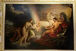 Iris presenting the wounded Venus to Mars by Sir George Hayter, 1820 – Ante Library, Chatsworth House