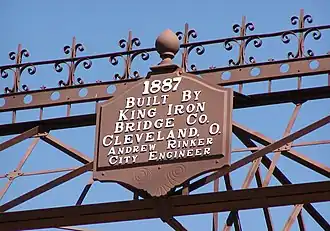 Plaque above bridge