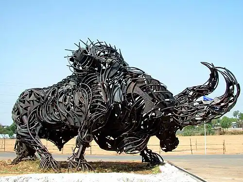 Iron Bull at the stadium entrance.
