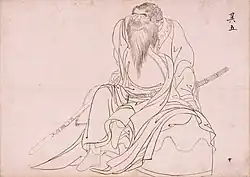 Sketch of Tsukinoe, understood not to be in Kakzaki Hakyōs own hand[13]
