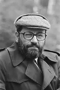 Image 4Umberto Eco OMRI (1932–2016) was an Italian novelist, literary critic, philosopher, semiotician, and university professor. He is widely known for his 1980 novel Il nome della rosa (The Name of the Rose), a historical mystery combining semiotics in fiction with biblical analysis, medieval studies, and literary theory.