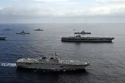 USS George Washington (CVN-73) and JS Hyūga (DDH-181)