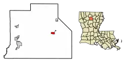 Location of Chatham in Jackson Parish, Louisiana.