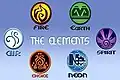 The six elements logos that were placed all over the Jamboree 2008 campsite and were printed on staff T-shirts