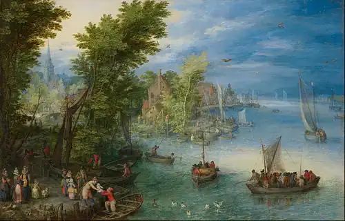 Jan Brueghel the Elder's River landscape, now in the National Gallery of Art