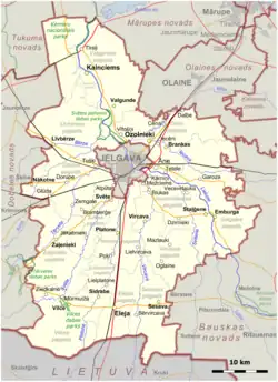 Location of Jelgava Municipality